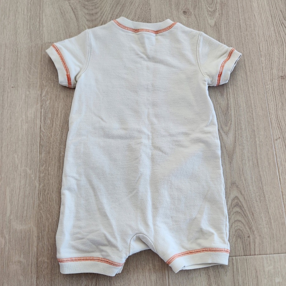 Janie and Jack Baby Boy Dinosaur Romper Cream Orange 6-12 Months D.I.G. Graphic - Picture 4 of 9